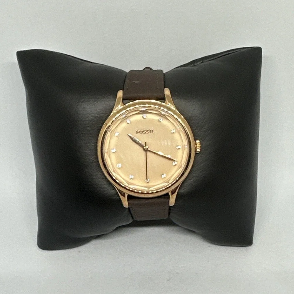 Fossil Laney BQ3392 Women's Brown Leather Strap Analog Dial Quartz Watch HME616